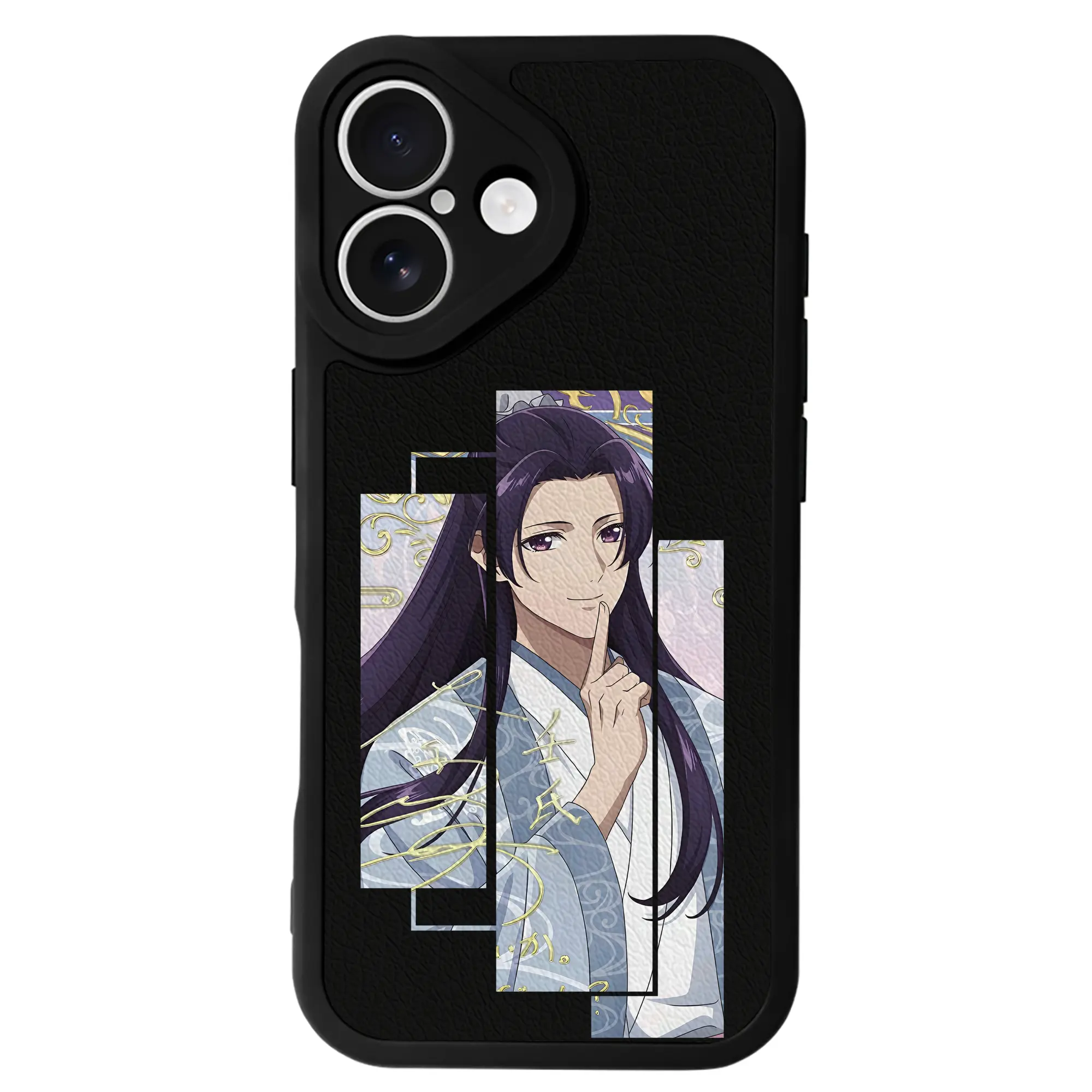 薬屋のひとりごと グッズ,壬氏 - IPhone 16シリーズ対応 ・ シリコンスマホケース ・ レザー調 ・ 高精度フィット ・ 耐衝撃 ・ ワイヤレス充電対応 ・ 精密カット